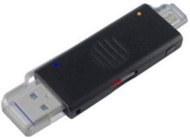 OTG / USB 3.0 Card Reader and Power &amp; Sync KeyChain Adapter (FG-UCR01A-1AB-BU01)