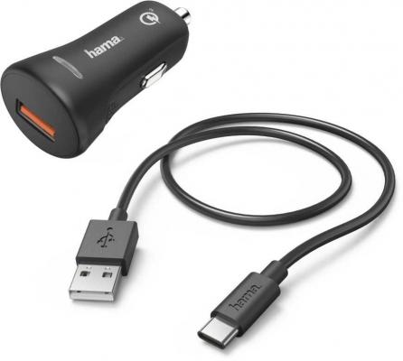 Автомобильное зарядное устройство HAMA H-183231 USB-C 3 А черный