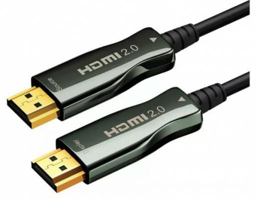 Фото - Кабель HDMI [AOC-HM-HM-20M] Wize, оптический, 20 м, 4K/60HZ, v.2.0, ARC, 19M/19M, черный, коробка кабель hdmi hdmi v2 0 20м aoc hm hm 20m оптический