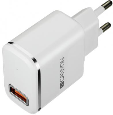 Сетевой адаптер Canyon H-043 USB 2.1A белый серебристый