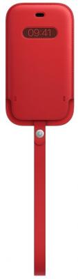 Чехол Apple Leather Sleeve with MagSafe для iPhone 12 mini красный MHMR3ZE/A
