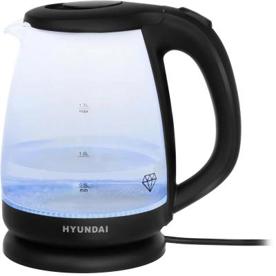 Чайник электрический Hyundai HYK-G1001 2200 Вт чёрный 1.7 л стекло
