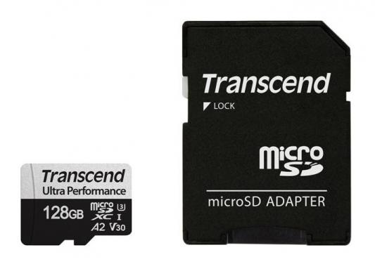 Карта памяти microSDXC Transcend 340S, 128 Гб, UHS-I Class U3 V30 A2, с адаптером