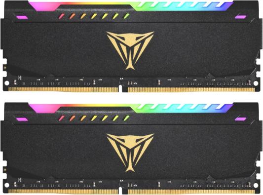 Память DDR 4 DIMM 32Gb (16Gbx2) PC25600, 3200Mhz, CL18, PATRIOT Viper Steel RGB (PVSR432G320C8K) (retail)