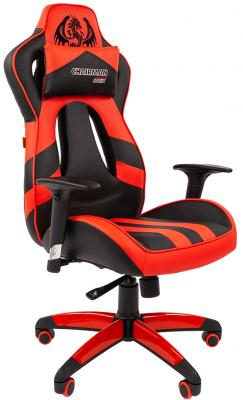 Игровое кресло Chairman game 25 черный/красный (экокожа, регулируемый угол наклона, механизм качания)