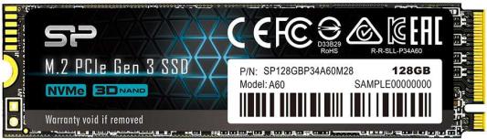 Твердотельный накопитель SSD M.2 128 Gb Silicon Power A60 Read 2200Mb/s Write 1600Mb/s 3D NAND TLC