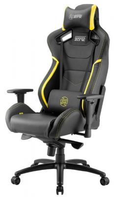 Игровое кресло Sharkoon Shark Zone GS10 чёрно-жёлтое (синтетическая кожа, регулируемый угол наклона, механизм качания)