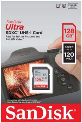 Фото - 128GB карта памяти Sandisk Ultra SDXC CL10 120MB/s UHS-I карта памяти 32gb sandisk ultra secure digital hc uhs i sdsdun4 032g gn6in