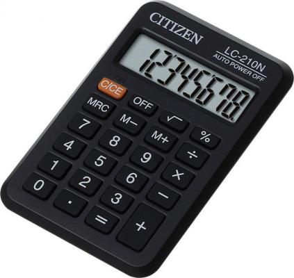 Калькулятор карманный Citizen LC-210NR 8-разрядный черный