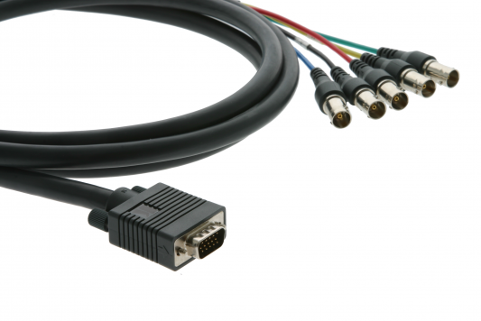 Переходный мониторный кабель VGA (HD15): Kramer Electronics C-GM/5BF-25 VGA (Вилка) на 5 BNC (Розетки), 75 Ом, 7.6 м