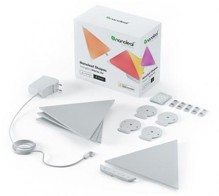 Светодиодный светильник Nanoleaf Shapes Triangles Starter Kits. Состоит из 4 независимых светодиодных панелей.