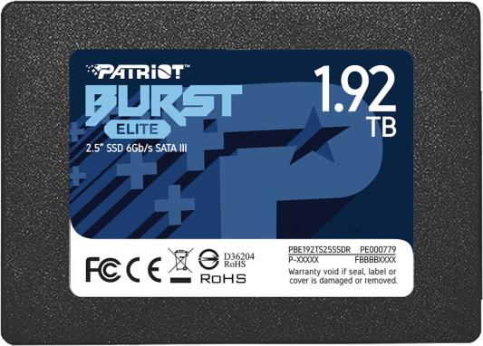 Твердотельный накопитель SSD 2.5" 1.92 Tb Patriot Burst Elite Read 450Mb/s Write 320Mb/s 3D NAND TLC PBE192TS25SSDR