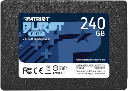 Твердотельный накопитель SSD 2.5" 240 Gb Patriot Burst Elite Read 450Mb/s Write 320Mb/s 3D NAND TLC