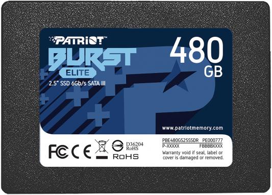 Твердотельный накопитель SSD 2.5" 480 Gb Patriot Burst Elite Read 450Mb/s Write 320Mb/s 3D NAND TLC