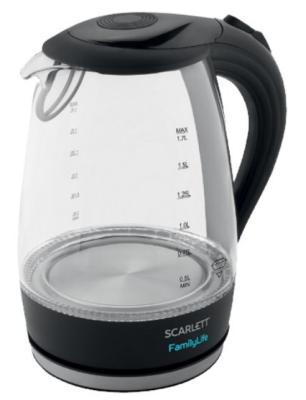 Чайник электрический Scarlett SC-EK27G74 1.7л. 2200Вт черный (корпус: стекло)