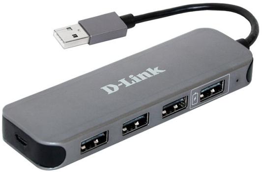 Разветвитель USB 2.0 D-Link DUB-H4 4 x USB 2.0 microUSB черный