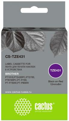 Картридж ленточный Cactus CS-TZE431 черный для Brother 1010/1280/1280VP/2700VP