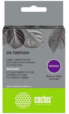Картридж ленточный Cactus CS-TZEFX231 черный для Brother 1010/1280/1280VP/2700VP