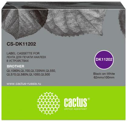 Картридж ленточный Cactus CS-DK11202 черный для Brother P-touch QL-500, QL-550, QL-700, QL-800