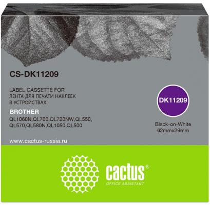 Картридж ленточный Cactus CS-DK11209 черный для Brother P-touch QL-500, QL-550, QL-700, QL-800