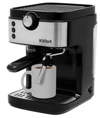 Кофеварка эспрессо Kitfort KT-742 1450Вт черный/серебристый