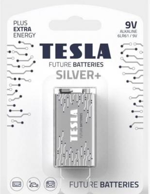 Батарейки Tesla SILVER 9V+1ks Alkaline 9V (6LR61, 9V, блистер) 1 ks блистер /1