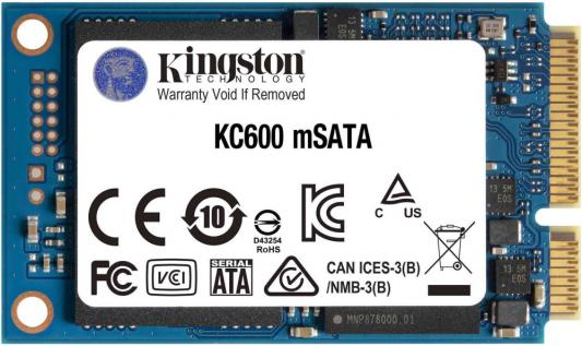 Твердотельный накопитель SSD mSATA 256 Gb Kingston KC600 Read 550Mb/s Write 500Mb/s 3D NAND TLC