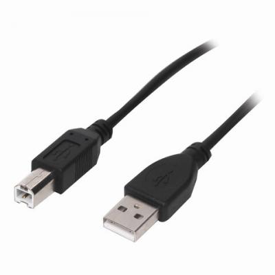 Кабель USB 2.0 AM-BM, 3 м, SONNEN Premium, медь, для периферии, экранированный, черный, 513129