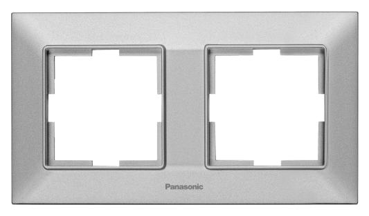 Рамка Panasonic Arkedia Slim WNTF08022SL-RU 2x горизонтальный монтаж пластик серебро (упак.:1шт)