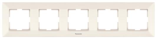 Рамка Panasonic Arkedia Slim WNTF08052BG-RU 5x горизонтальный монтаж пластик бежевый (упак.:1шт)