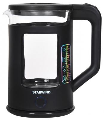 Чайник электрический Starwind SKG2061 1.5л. 1500Вт черный (корпус: стекло)