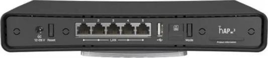 Wi-Fi роутер MikroTik hAP ac3 LTE6 kit 802.11abgnac 1167Mbps 2.4 ГГц 5 ГГц 5xLAN Разъем для SIM-карты USB 2.0 черный (RBD53GR-5HACD2HND&R11E-LTE6)
