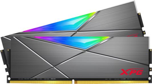 Оперативная память для компьютера 16Gb (2x8Gb) PC4-25600 3200MHz DDR4 DIMM CL16 ADATA XPG Spectrix D50 RGB Grey Gaming Memory (AX4U32008G16A-DT50)