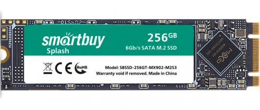 Твердотельный накопитель SSD M.2 256 Gb Smart Buy Splash M2 Read 560Mb/s Write 520Mb/s 3D NAND TLC (SBSSD-256GT-MX902-M2S3)