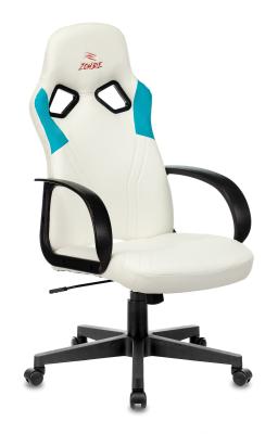 Кресло для геймеров Zombie RUNNER белый голубой
