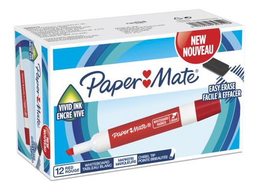 Набор маркеров для досок Paper Mate 2084310 Sharpie скошенный пиш. наконечник красный коробка (12шт.)