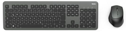 Клавиатура + мышь Hama KMW-700 клав:черный/серый мышь:черный/серый USB 2.0 беспроводная slim