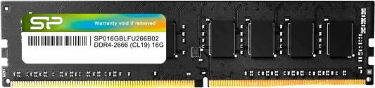 Оперативная память для компьютера 16Gb (1x16Gb) PC4-21300 2666MHz DDR4 DIMM CL19 Silicon Power SP016GBLFU266F02