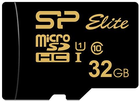 Флеш карта microSD 32GB Silicon Power Elite Gold microSDHC Class 10 UHS-I U1 85Mb/s (SD адаптер)
