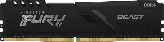 Оперативная память для компьютера 8Gb (1x8Gb) PC4-29800 3733MHz DDR4 DIMM CL19 Kingston Fury Beast Black KF437C19BB/8