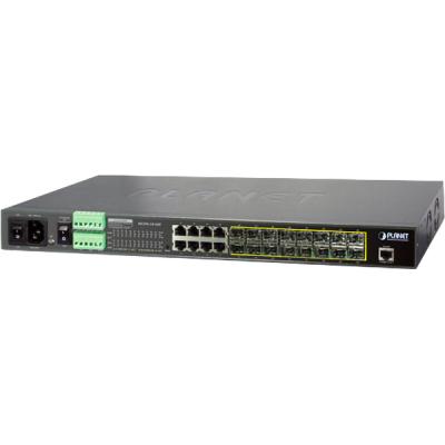 PLANET 16-Port 100/1000Base-X SFP + 8-Port 10/100/1000Base-T L2/L4 Managed Metro Ethernet Switch (AC+2 DC, DIDO)