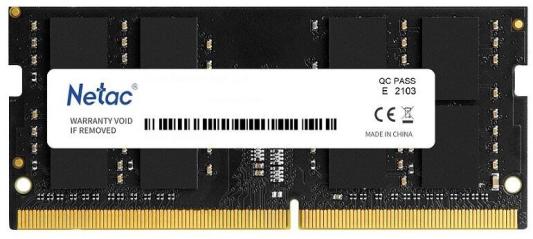 Оперативная память для ноутбука 16Gb (1x16Gb) PC4-21300 2666MHz DDR4 SO-DIMM Unbuffered CL19 Netac Basic NTBSD4N26SP-16