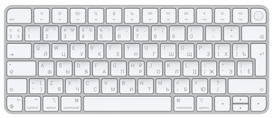 Клавиатура беспроводная Apple Magic Keyboard с Touch ID Bluetooth серебристый (MK293RS/A)