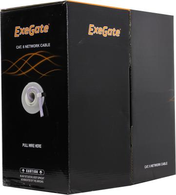 Exegate EX281813RUS Кабель Exegate  UTP4-C6-CU-S23-IN-PVC-GY-305 UTP 4 пары кат.6  медь, 23AWG, бухта 305м, серый PVC