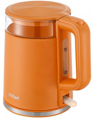 Чайник электрический Kitfort KT-6124-4 1.2л. 2200Вт оранжевый (корпус: пластик)