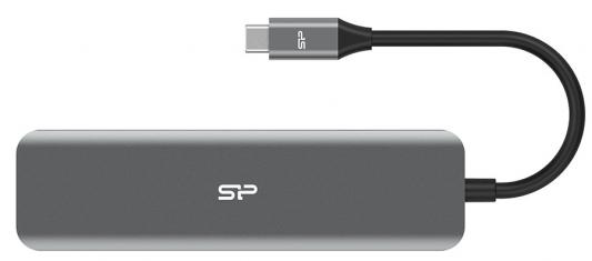 Док станция Silicon Power Boost SU20 SD/microSD/3XUSB 3.2/TypeC/HDMI, Алюминий SPU3C07DOCSU200G