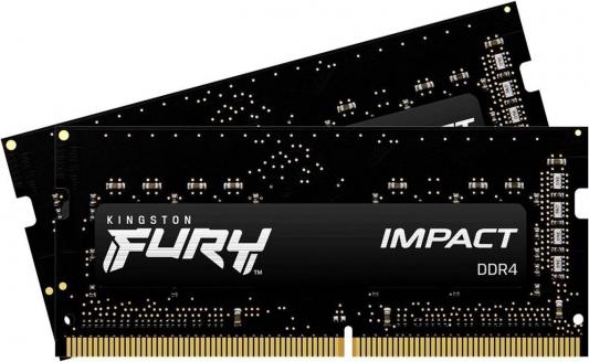Оперативная память для ноутбука 32Gb (2x16Gb) PC4-25600 3200MHz DDR4 SO-DIMM CL20 Kingston FURY Impact (KF432S20IBK2/32)