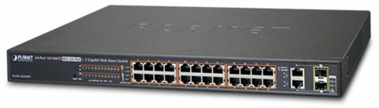 PLANET 24-Port 10/100TX 802.3at High Power POE +  2-Port Gigabit TP/SFP Combo Managed Ethernet Switch (220W)