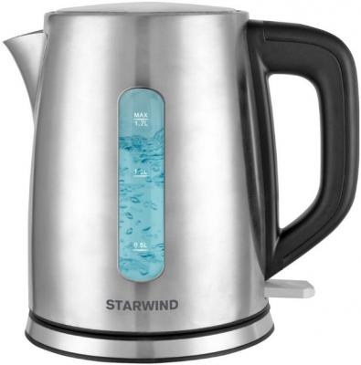 Чайник электрический StarWind SKS3091 2200 Вт серебристый чёрный 1.7 л нержавеющая сталь
