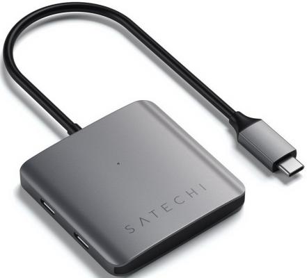 Концентратор USB Type-C Satechi ST-UC4PHM 4 х USB Type-C серый